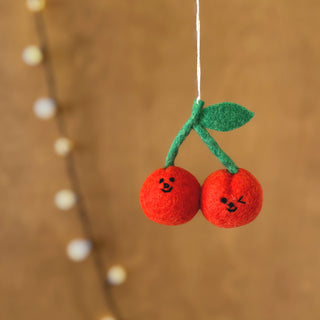Cherries Felt Ornament