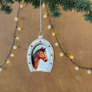 Horse and Horseshoe Ornament